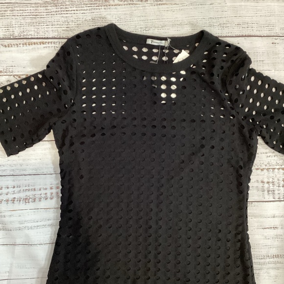 404. Alexander Wang Short Sleeve Black Top NWT Size Large - Picture 3 of 4
